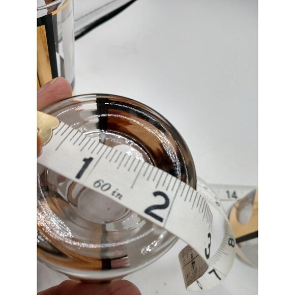 Set Of 4 Vintage Mid-Century Modern (MCM) Geometric Highball Glasses With Gold & - Picture 6 of 6